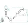Tooq Soporte de Pared para 2 Monitores LP1434TNR-B Giratorio Inclinable Rotatorio Negro hasta 10kg por Brazo Ajustable VESA 75x75/100x100